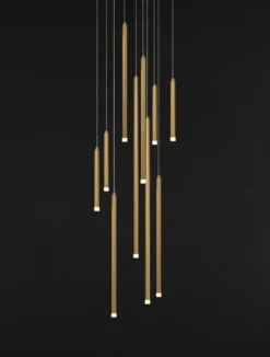 Nova Luce 9287940 TRIMLE LED Pendelleuchte 10-flammig 3000K Gold