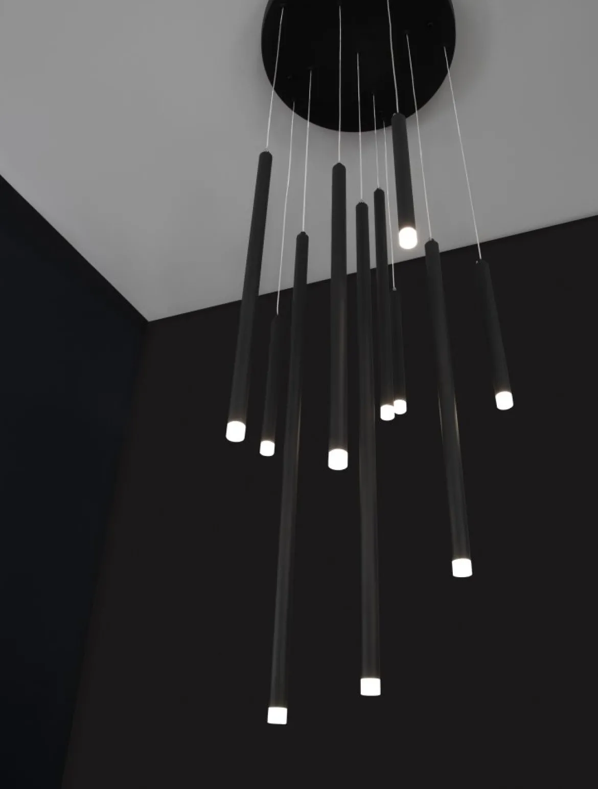 Nova Luce 9287945 TRIMLE LED Pendelleuchte 10-flammig 3000K Schwarz
