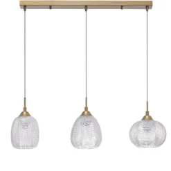 Nova Luce 9191543 VARIO Pendelleuchte 3-flammig Gold Transparent E27