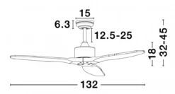 Nova Luce 5231301 VENTO LED Ventilator Schwarz Braun