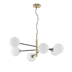 Nova Luce 9143306 VITRA Pendelleuchte 6-flammig Gold Weiss Schwarz G9