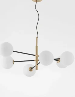 Nova Luce 9143306 VITRA Pendelleuchte 6-flammig Gold Weiss Schwarz G9