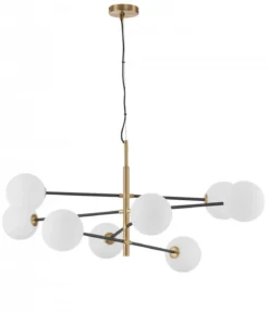 Nova Luce 9143308 VITRA Pendelleuchte 8-flammig Gold Weiss Schwarz G9