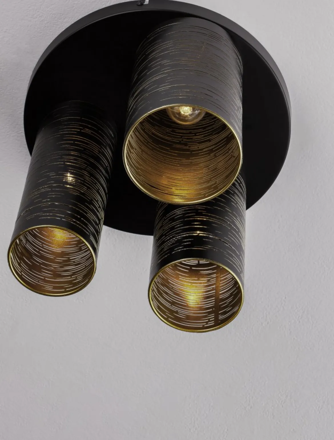 Nova Luce 9555811 ZANE Deckenleuchte 3-flammig Schwarz Gold E14