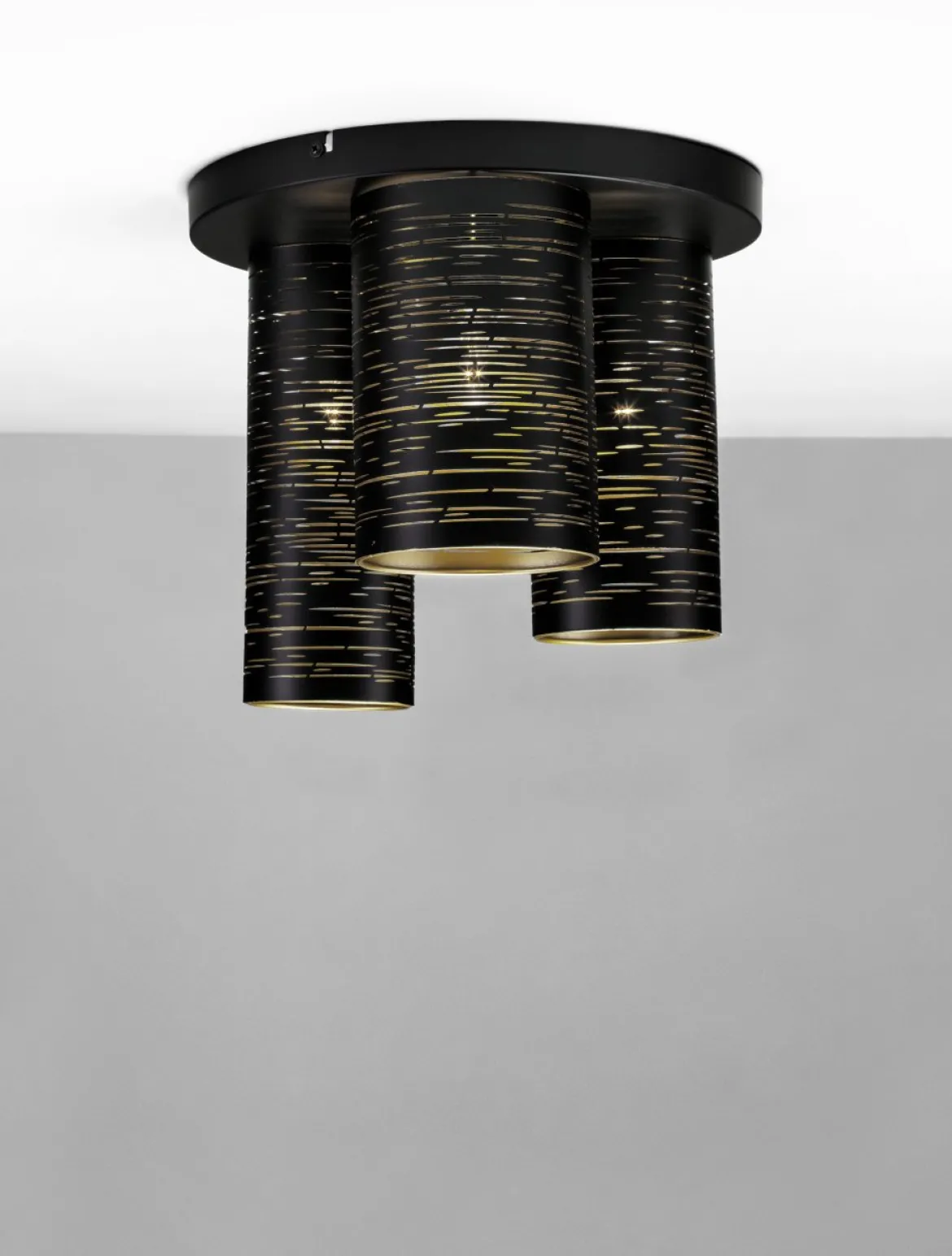 Nova Luce 9555811 ZANE Deckenleuchte 3-flammig Schwarz Gold E14