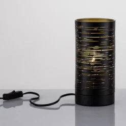 Nova Luce 9155902 ZANE Tischleuchte Schwarz Gold E14