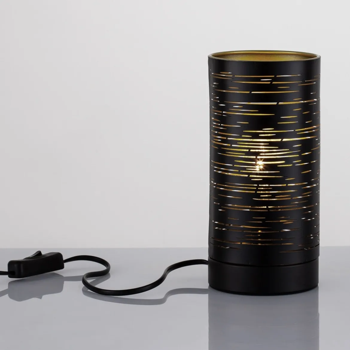 Nova Luce 9155902 ZANE Tischleuchte Schwarz Gold E14