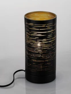 Nova Luce 9155902 ZANE Tischleuchte Schwarz Gold E14