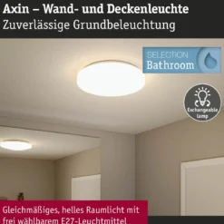 Paulmann 71059 Deckenleuchte Axin IP44 E27 Weiß 350mm