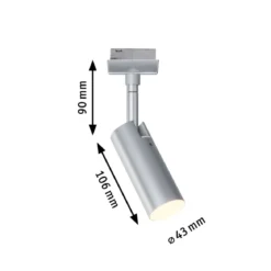 Paulmann Design URail 95590 LED Schienenspot Tubo 3000K dimmbar chrom matt