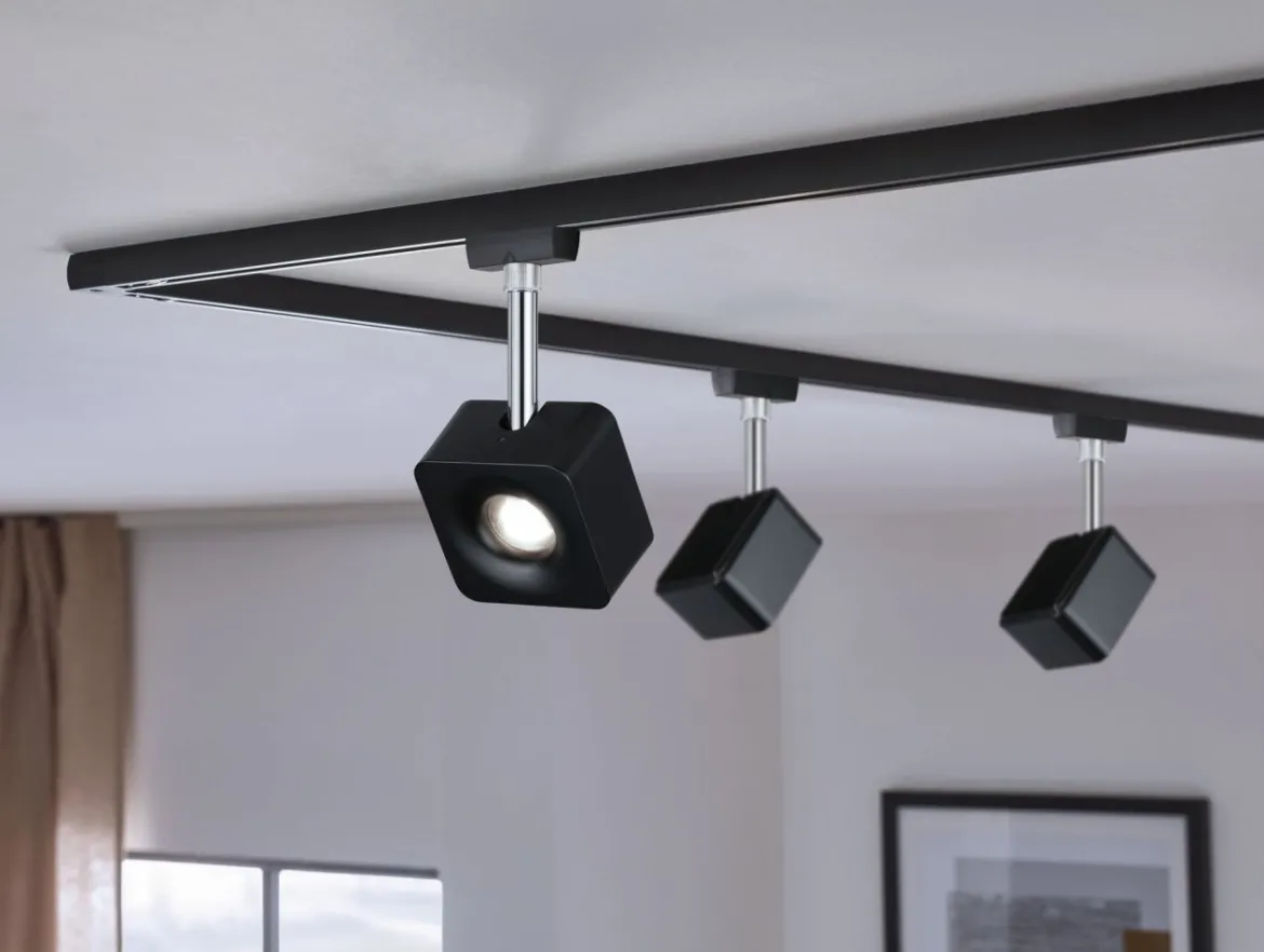 Paulmann Design URail No. 96941 URail LED-Spot Cube 8W Schwarz matt chrom 4000K