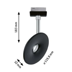 Paulmann Design URail No. 96938 URail LED Spot Sphere Schwarz matt 2700K dimmbar