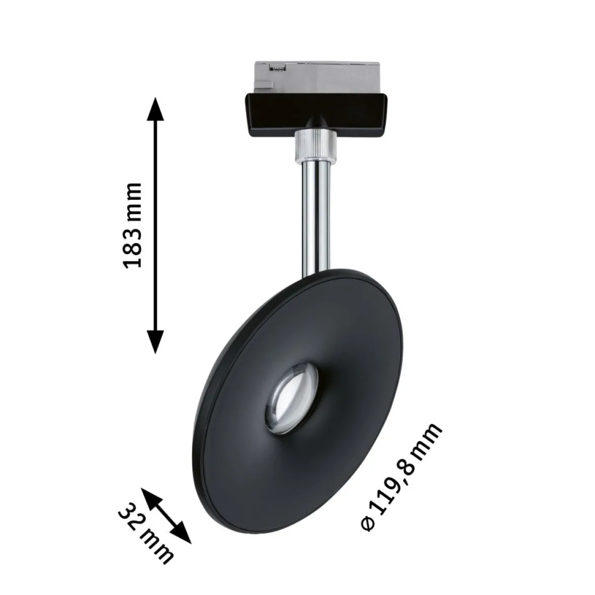 Paulmann Design URail No. 96938 URail LED Spot Sphere Schwarz matt 2700K dimmbar
