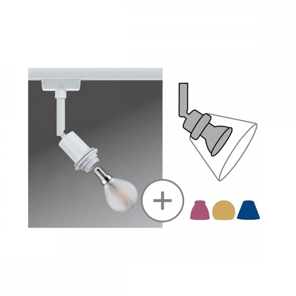 Paulmann Design URail No. 96970 URail DecoSystems Spot Weiß max.20W E14 ohne Leuchtmittel