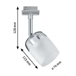Paulmann Design URail No. 95338 URail Spot Blossom Chrom matt  Klar-Satinglas max. 10W
