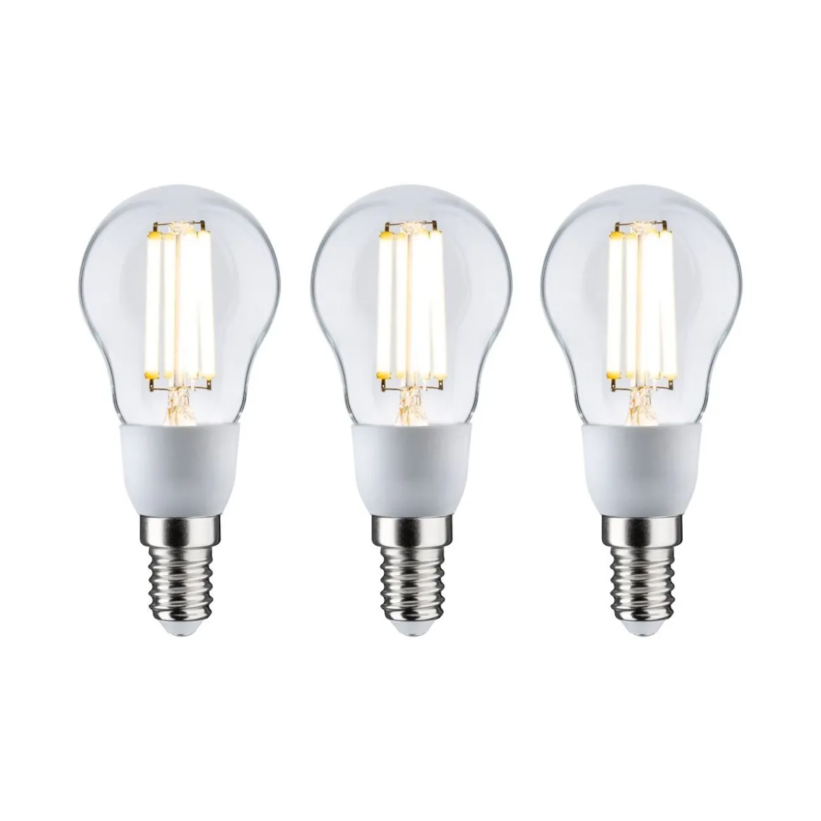 Paulmann 29134 Eco-Line Filament 230V LED Tropfen 3er-Pack E14 525lm 3000K klar