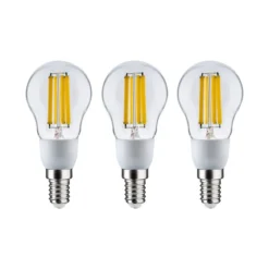 Paulmann 29134 Eco-Line Filament 230V LED Tropfen 3er-Pack E14 525lm 3000K klar
