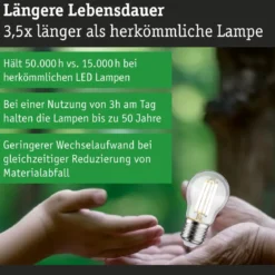 Paulmann 29214 Eco-Line Filament 230V LED Tropfen E27 840lm 4W 4000K Klar