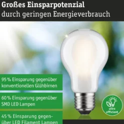 Paulmann 29255 Eco-Line Filament 230V LED Birne E27 470lm 3000K 3-Step-Dim Matt