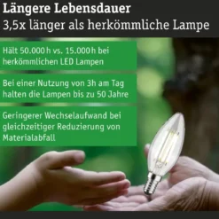 Paulmann 29203 Eco-Line Filament 230V LED Kerze E14 840lm 4000K Klar