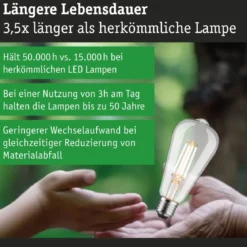 Paulmann 29249 Eco-Line LED Kolben ST64 E27 806lm 3000K 3-Step-Dim Klar