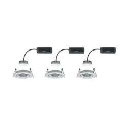Paulmann 93903 Einbauleuchte LED Coin Slim IP23 rund Alu 3er-Set dimmbar und schwenkbar