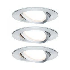 Paulmann 93903 Einbauleuchte LED Coin Slim IP23 rund Alu 3er-Set dimmbar und schwenkbar