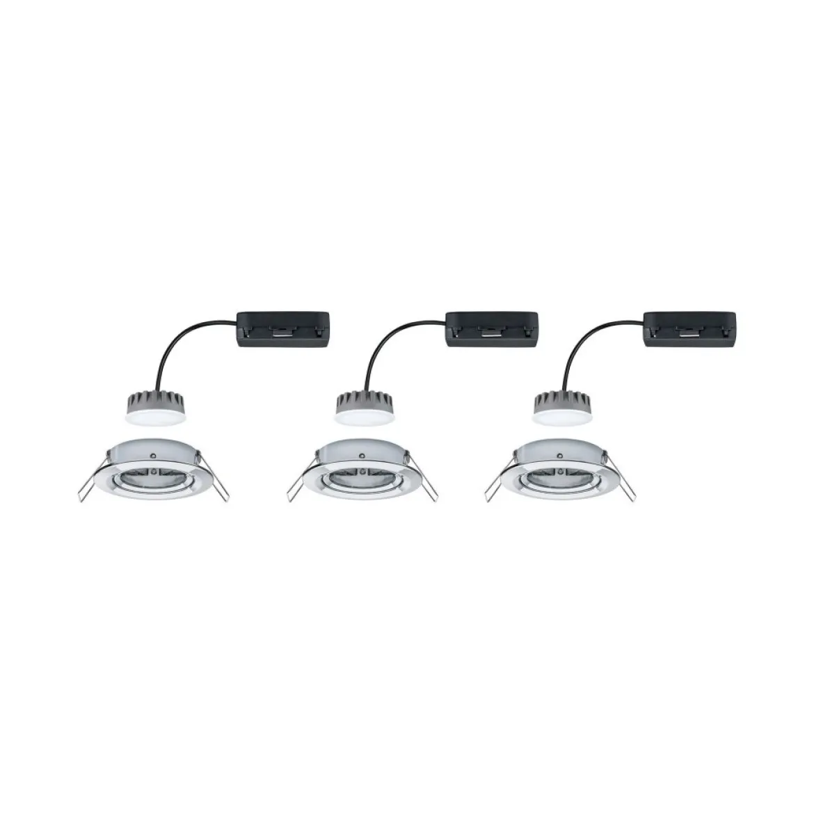 Paulmann 93880 Einbauleuchte LED Coin Slim IP23 rund Chrom 3er-Set dimmbar und schwenkbar