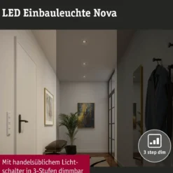 Paulmann 92406 Einbauleuchte LED Nova Coin 3er-Set schwenkbar 84mm gold 3-Step-Dim
