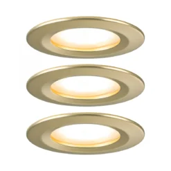 Paulmann 92407 Einbauleuchte LED Nova Coin 3er-Set 74mm gold 3-Step-Dim IP44