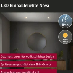 Paulmann 92407 Einbauleuchte LED Nova Coin 3er-Set 74mm gold 3-Step-Dim IP44