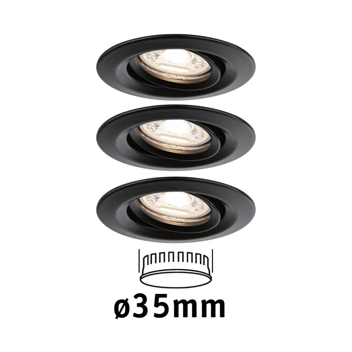 Paulmann 93083 Einbauleuchte Nova mini Coin Basisset schwarz 2700K schwenkbar