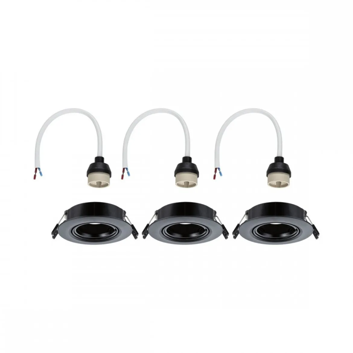 Paulmann 92111 Einbauleuchte rund 90mm 3er-Set Schwarz schwenkbar