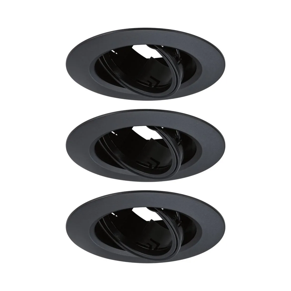 Paulmann 92111 Einbauleuchte rund 90mm 3er-Set Schwarz schwenkbar