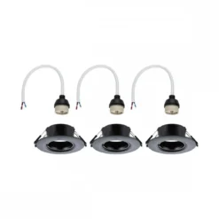 Paulmann 92114 Einbauleuchte rund 90mm 3er-Set Schwarz starr