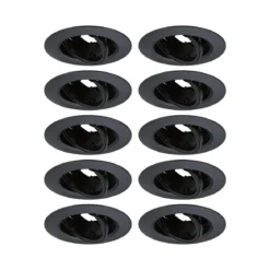 Paulmann 92117 Einbauleuchte rund 90mm 10er-Set Schwarz schwenkbar