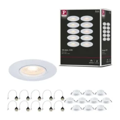 Paulmann 92118 Einbauleuchte rund 90mm 10er-Set Weiß starr