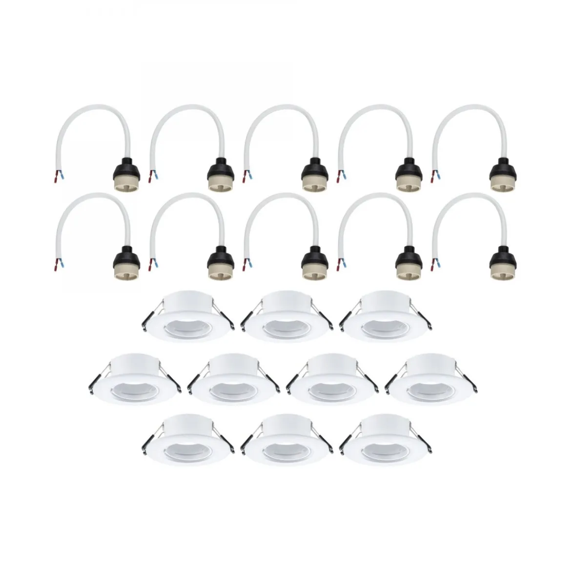 Paulmann 92118 Einbauleuchte rund 90mm 10er-Set Weiß starr