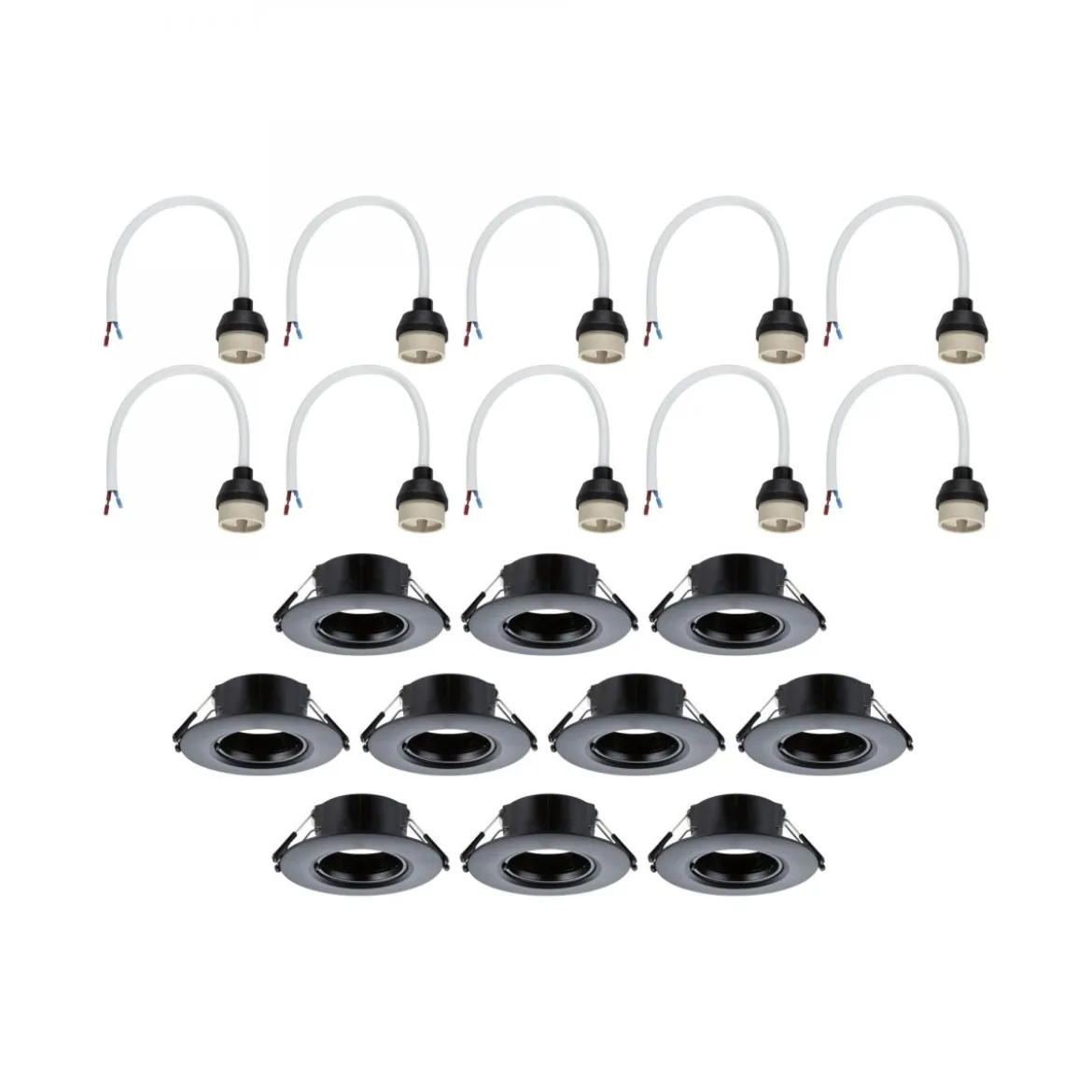 Paulmann 92120 Einbauleuchte rund 90mm 10er-Set Schwarz starr