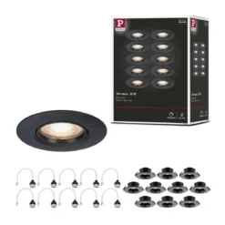 Paulmann 92120 Einbauleuchte rund 90mm 10er-Set Schwarz starr