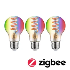 Paulmann 29163 Filament 230V Smart Home Zigbee LED Birne E27 3er-Pack 470lm RGBW