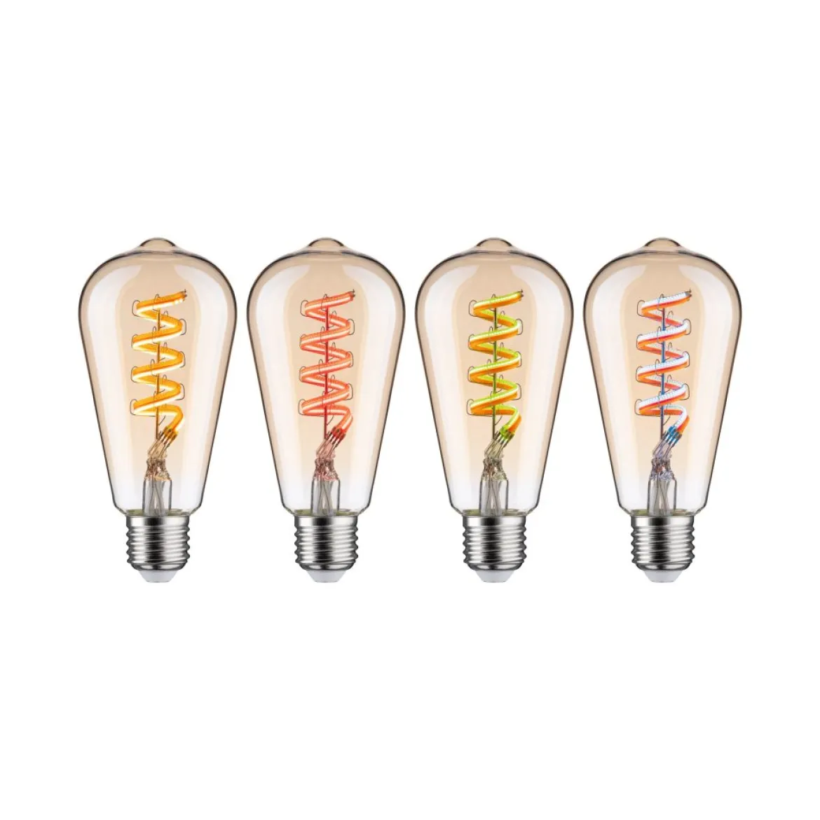 Paulmann 29164 Filament 230V Smart Home Zigbee LED Kolben ST64 E27 3er-Pack 470lm RGBW
