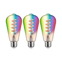 Paulmann 29164 Filament 230V Smart Home Zigbee LED Kolben ST64 E27 3er-Pack 470lm RGBW