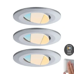 Paulmann 93095 HomeSpa LED Einbauleuchte Calla 3er-Set WhiteSwitch IP65 Chrom matt