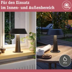 Paulmann 94612 LED Akku Tischleuchte Soala Solar 2700K IP44 dimmbar Anthrazit