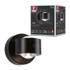 Paulmann 71290 LED Akkuwandleuchte Zorik Schwarz dimmbar IP44