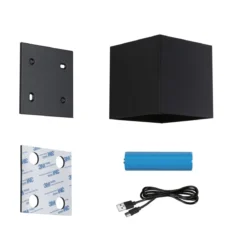 Paulmann 71282 LED Akku Wandleuchte Nyara eckig IP44 3000K schwarz Bewegungsmelder