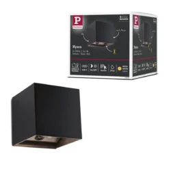Paulmann 71282 LED Akku Wandleuchte Nyara eckig IP44 3000K schwarz Bewegungsmelder