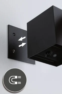 Paulmann 71282 LED Akku Wandleuchte Nyara eckig IP44 3000K schwarz Bewegungsmelder