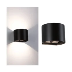 Paulmann 71284 LED Akku Wandleuchte Nyora rund IP44 3000K schwarz Bewegungsmelder